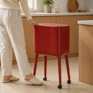 Nordic Style High Foot Push Lid Trash Can - 16L