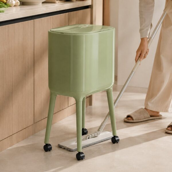 Nordic Style High Foot Push Lid Trash Can - 16L