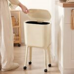 Nordic Style High Foot Push Lid Trash Can - 16L