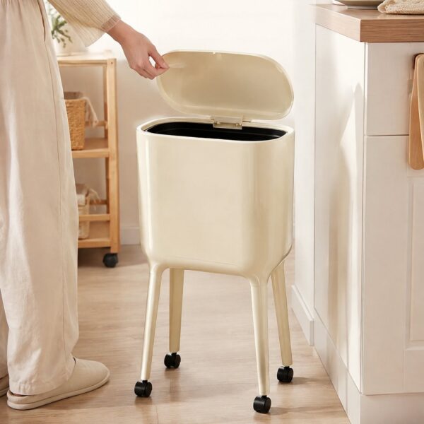 Nordic Style High Foot Push Lid Trash Can - 16L