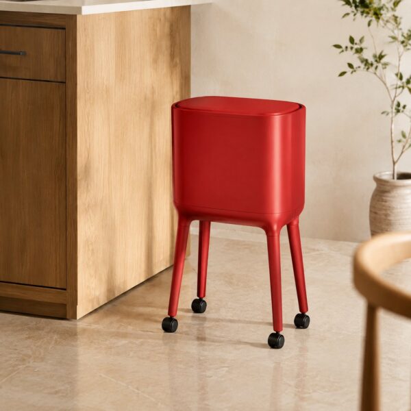 Nordic Style High Foot Push Lid Trash Can - 16L