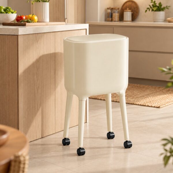 Nordic Style High Foot Push Lid Trash Can - 16L