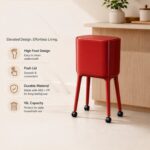 Nordic Style High Foot Push Lid Trash Can - 16L