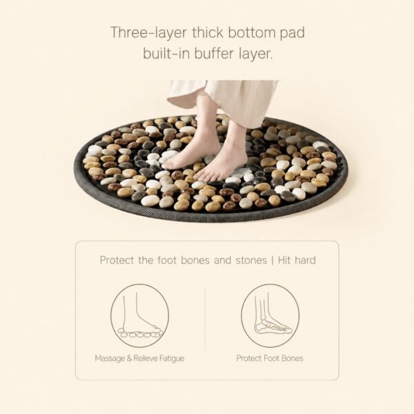 Homero Pebble Natural Soft Stone Acupressure Mat - 56cm