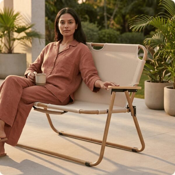 Homero Portable Outdoor Double Folding Chair Premium 600D Oxford Cloth Design