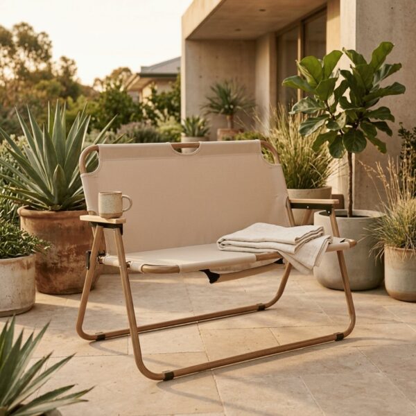 Homero Portable Outdoor Double Folding Chair Premium 600D Oxford Cloth Design
