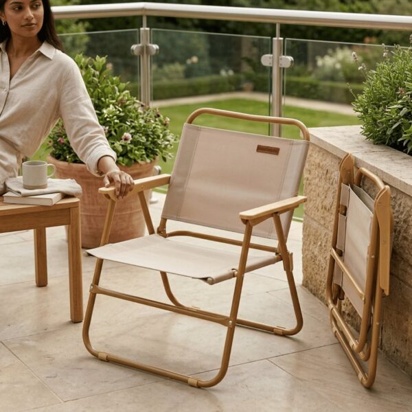 Homero Portable Outdoor Folding Comfortable Tall Back Support Chair