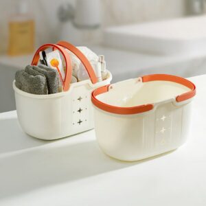 Homero Portable Shower Basket with Drain Holes and Handle