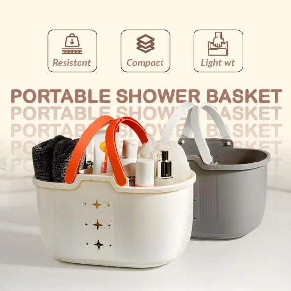 Homero Portable Shower Basket with Drain Holes and Handle