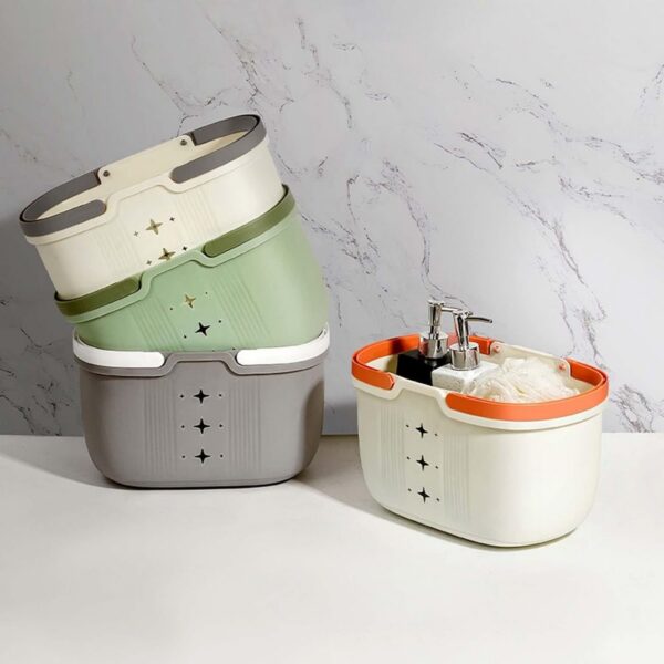 Homero Portable Shower Basket with Drain Holes and Handle