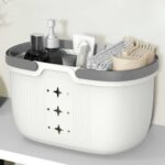 Homero Portable Shower Basket with Drain Holes and Handle