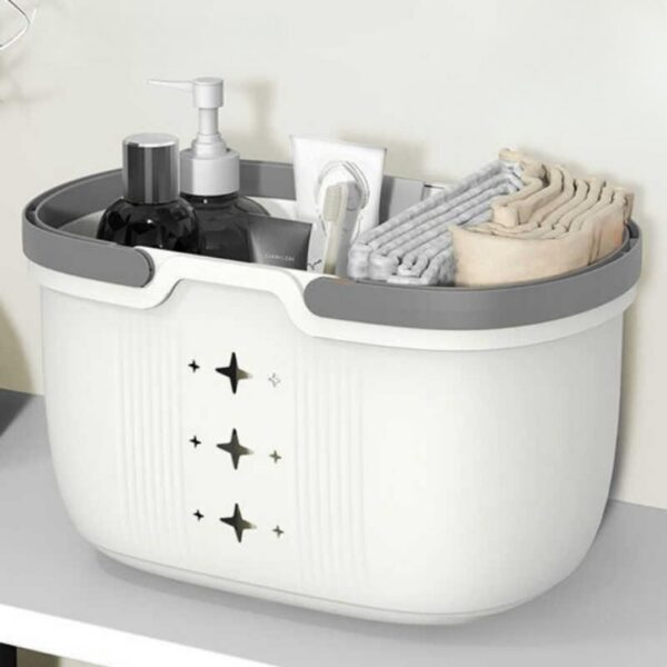 Homero Portable Shower Basket with Drain Holes and Handle