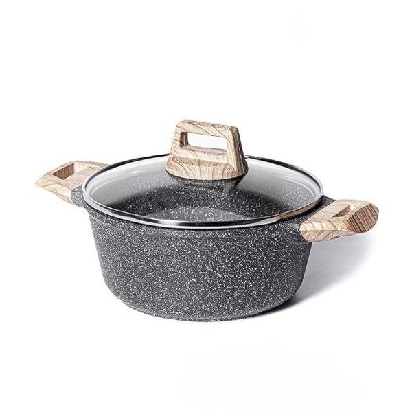 HOMERO Premium Die Cast Aluminum Kadhai With Glass Lid - 28cm