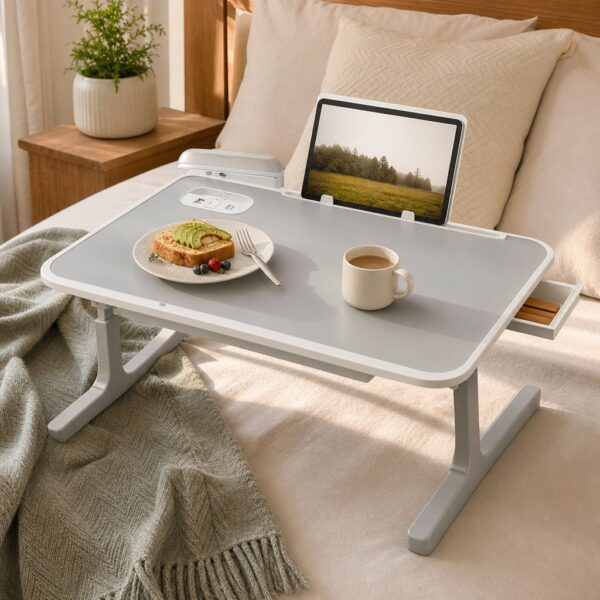 Homero Premium Foldable Bed Table Adjustable Height Multifunction Table with Light