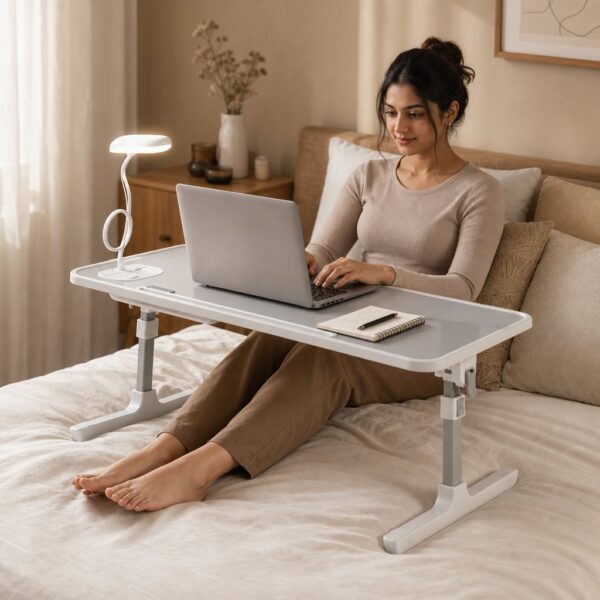 Homero Premium Foldable Bed Table Adjustable Height Multifunction Table with Light