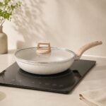 Homero Premium Maifan Granite Non Stick Fry Pan with Lid Induction Compatible