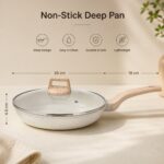 Homero Premium Maifan Granite Non Stick Fry Pan with Lid Induction Compatible