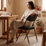 HOMERO Premium Heavy-Duty Metal Folding Padded Seat Backrest Chair