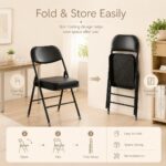 HOMERO Premium Heavy-Duty Metal Folding Padded Seat Backrest Chair