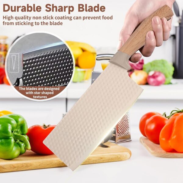 Homero Premium Khaki Kitchen Knife Set With Stylish Knife Block - 6 Piece Set