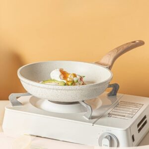 HOMERO Premium Maifan Granite Non Stick Fry Pan with Lid Induction Compatible (20cm)