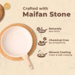 HOMERO Premium Maifan Granite Non Stick Fry Pan with Lid Induction Compatible (24cm)