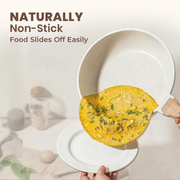 HOMERO Premium Maifan Granite Non Stick Fry Pan with Lid Induction Compatible (26cm)