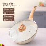 HOMERO Premium Maifan Granite Non Stick Fry Pan with Lid Induction Compatible (26cm)