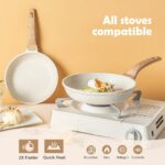 HOMERO Premium Maifan Granite Non Stick Fry Pan with Lid Induction Compatible (26cm)