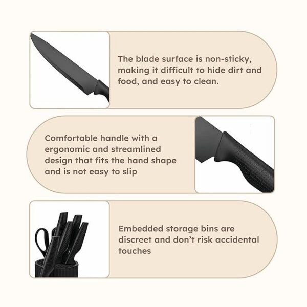 HOMERO Premium Stainless Steel Kitchen Knife Set With Universal Block