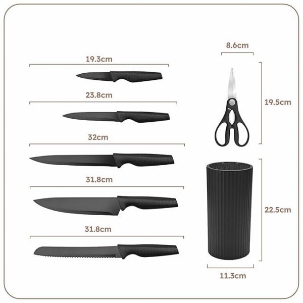 HOMERO Premium Stainless Steel Kitchen Knife Set With Universal Block