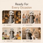 HOMERO Realistic Dinosaur Skeleton Costume with Skull Headpiece