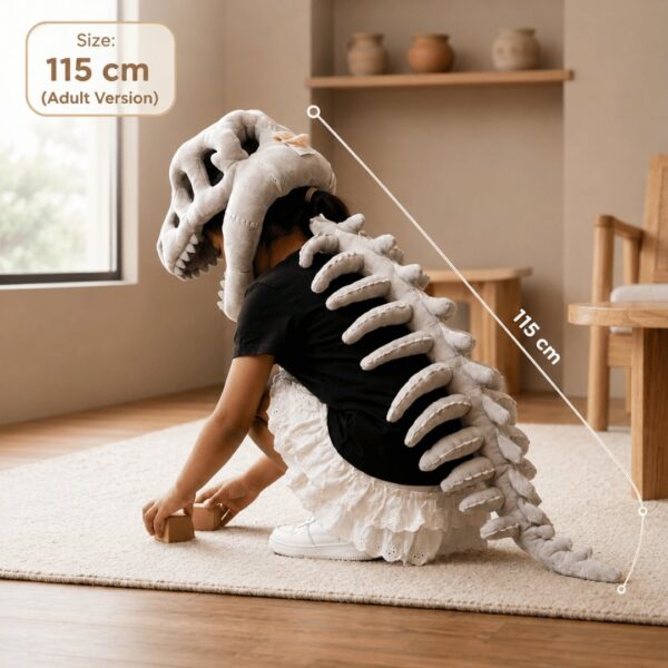 HOMERO Realistic Dinosaur Skeleton Costume with Skull Headpiece