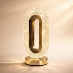 Homero Romantic Crystal Table Lamp Touch Control USB Rechargeable Gold Finish