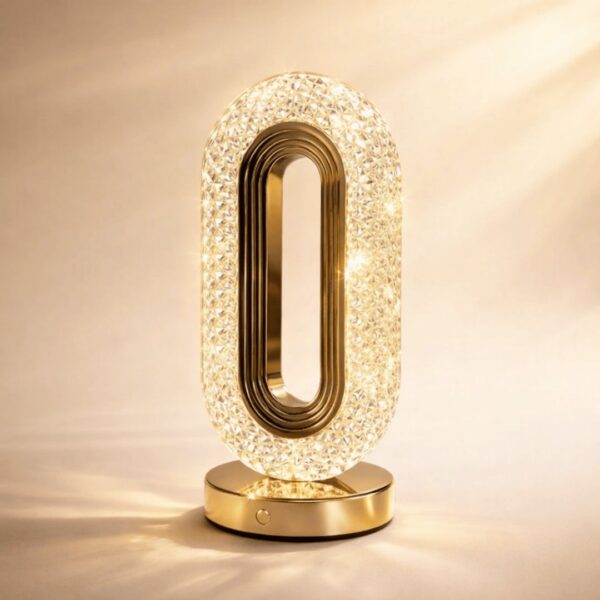 Homero Romantic Crystal Table Lamp Touch Control USB Rechargeable Gold Finish