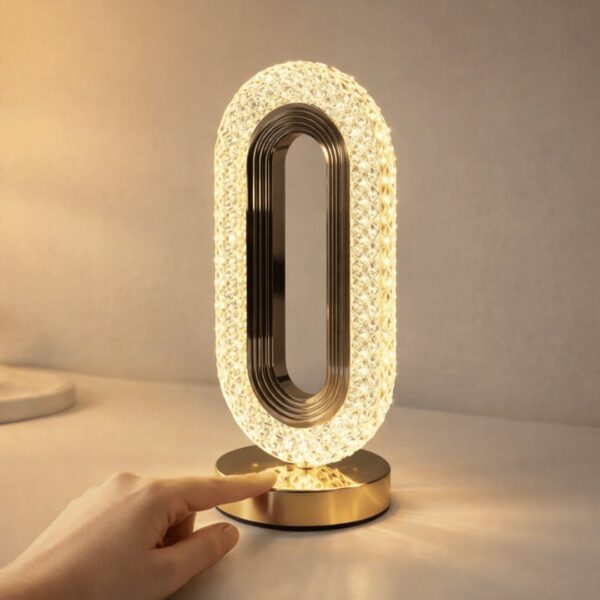 Homero Romantic Crystal Table Lamp Touch Control USB Rechargeable Gold Finish