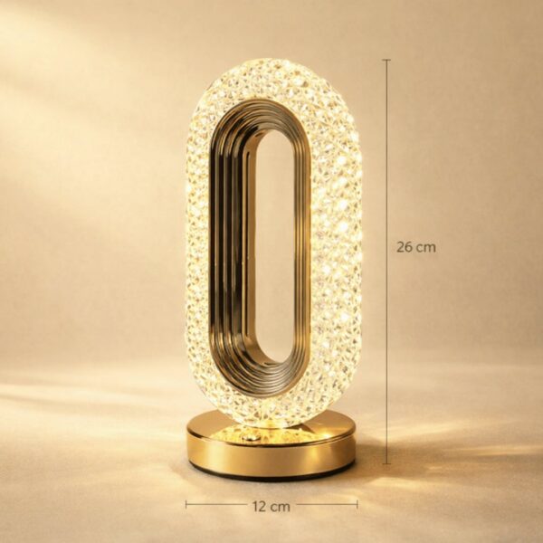 Homero Romantic Crystal Table Lamp Touch Control USB Rechargeable Gold Finish