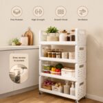 Space Saving Utility Storage Rack with Wheels and Ventilated Shelves 4 Layer