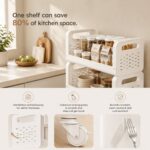 Space Saving Utility Storage Rack with Wheels and Ventilated Shelves 4 Layer