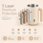 Homero Stainless Steel Automatic Stirring Mug with Wooden Handle - 420ml