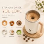 Homero Stainless Steel Automatic Stirring Mug with Wooden Handle - 420ml