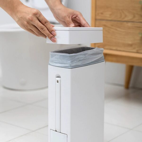 Homero Ultra Slim Bathroom Trash Can with Toilet Brush - 4L
