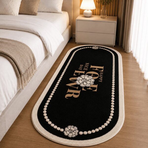 Homero Ultra Soft Cashmere Touch Bedroom Mat Non Slip Surface