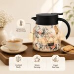 Homero Vintage Floral Stainless Steel Elegant Insulated Teapot - 800ml