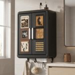 Homero Vintage Style Double Door Wall Mounted Storage Box with Hooks