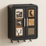 Homero Vintage Style Double Door Wall Mounted Storage Box with Hooks