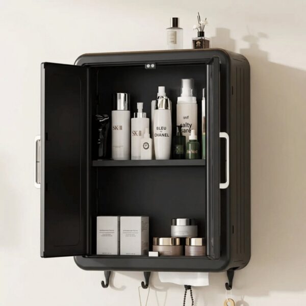 Homero Vintage Style Double Door Wall Mounted Storage Box with Hooks