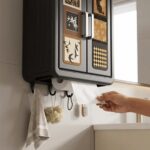 Homero Vintage Style Double Door Wall Mounted Storage Box with Hooks