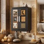 Homero Vintage Style Double Door Wall Mounted Storage Box with Hooks