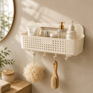 Homero Wall-Mounted Multi-Purpose Storage Basket with Hooks
